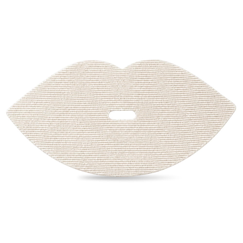 A lip-shaped decorative object with a textured, woven beige and white striped pattern, shown on a clean white background.