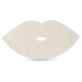 A lip-shaped decorative object with a textured, woven beige and white striped pattern, shown on a clean white background.