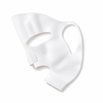 A white silicone or plastic sheet mask with cutouts for the eyes, nose, and mouth, shown on a clean white background.